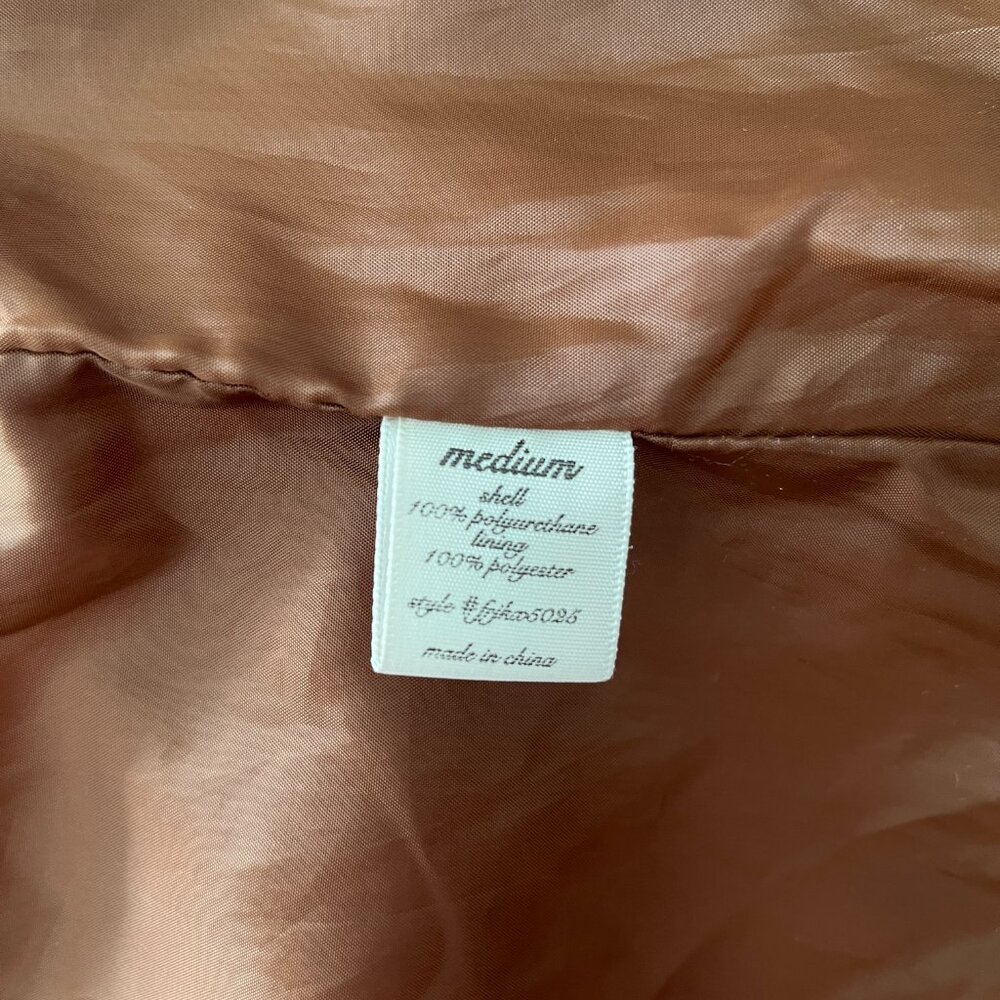 Mi Ami Brown Faux Suede Zippered Jacket Coat Boho Western Chic Edgy Moto Y2K M - Picture 5 of 8